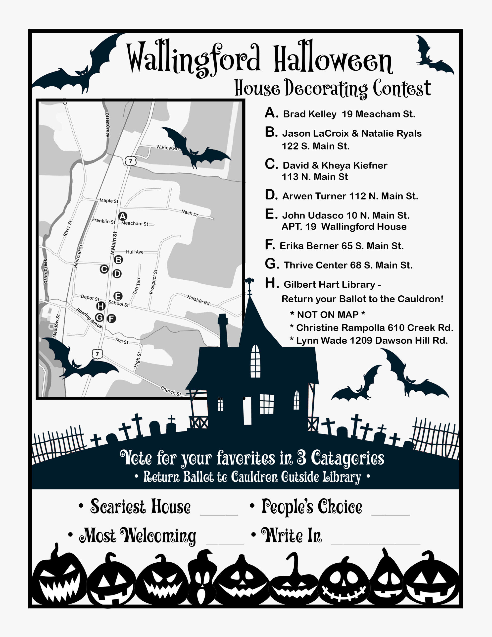 HalloweenMap2023 Town of Wallingford, VT Town of Wallingford, VT Our Community
